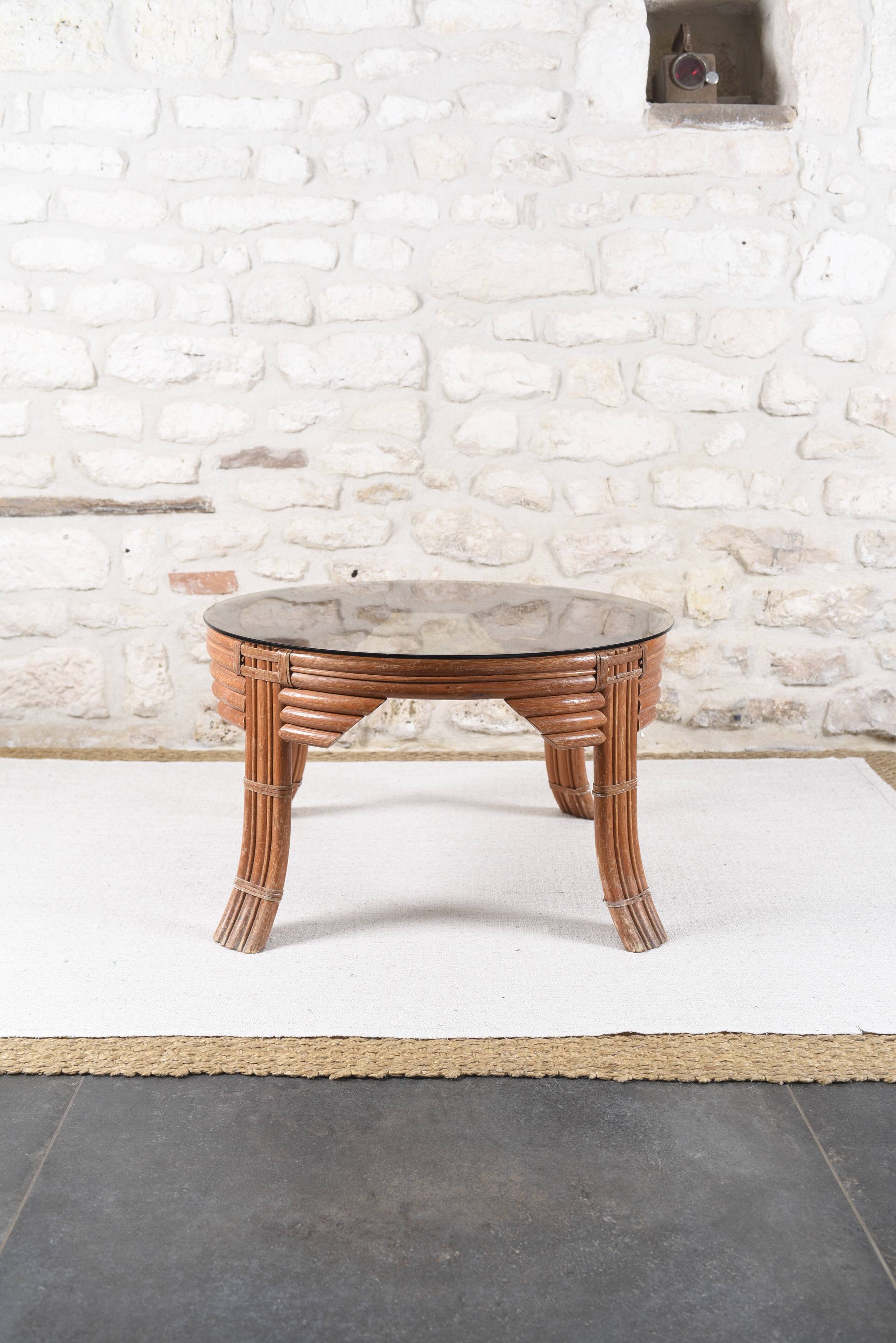 Vintage rattan coffee table