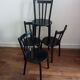 Vintage black lacquered wooden chairs 1980
