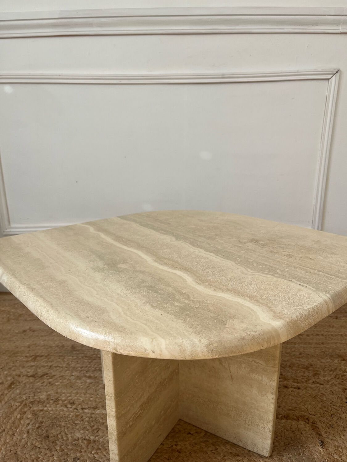 Travertine coffee table