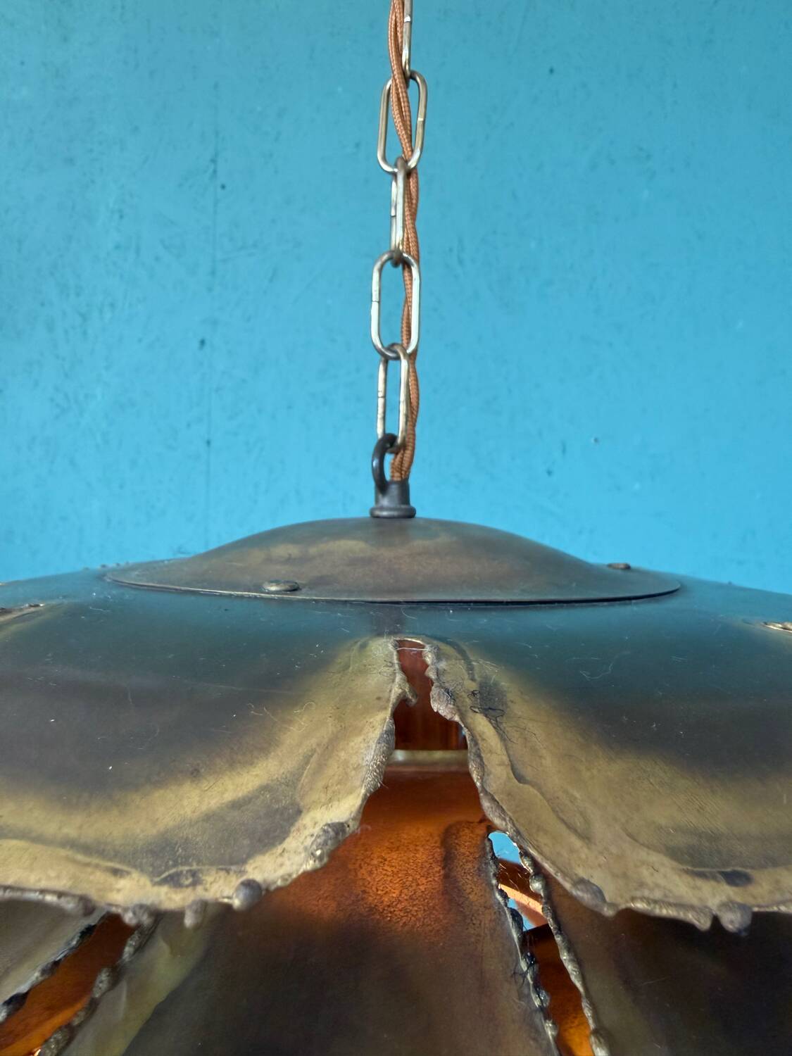 Mid Century Modern Brutalist Artichoke Pendent By Sven Åge Holm Sørens