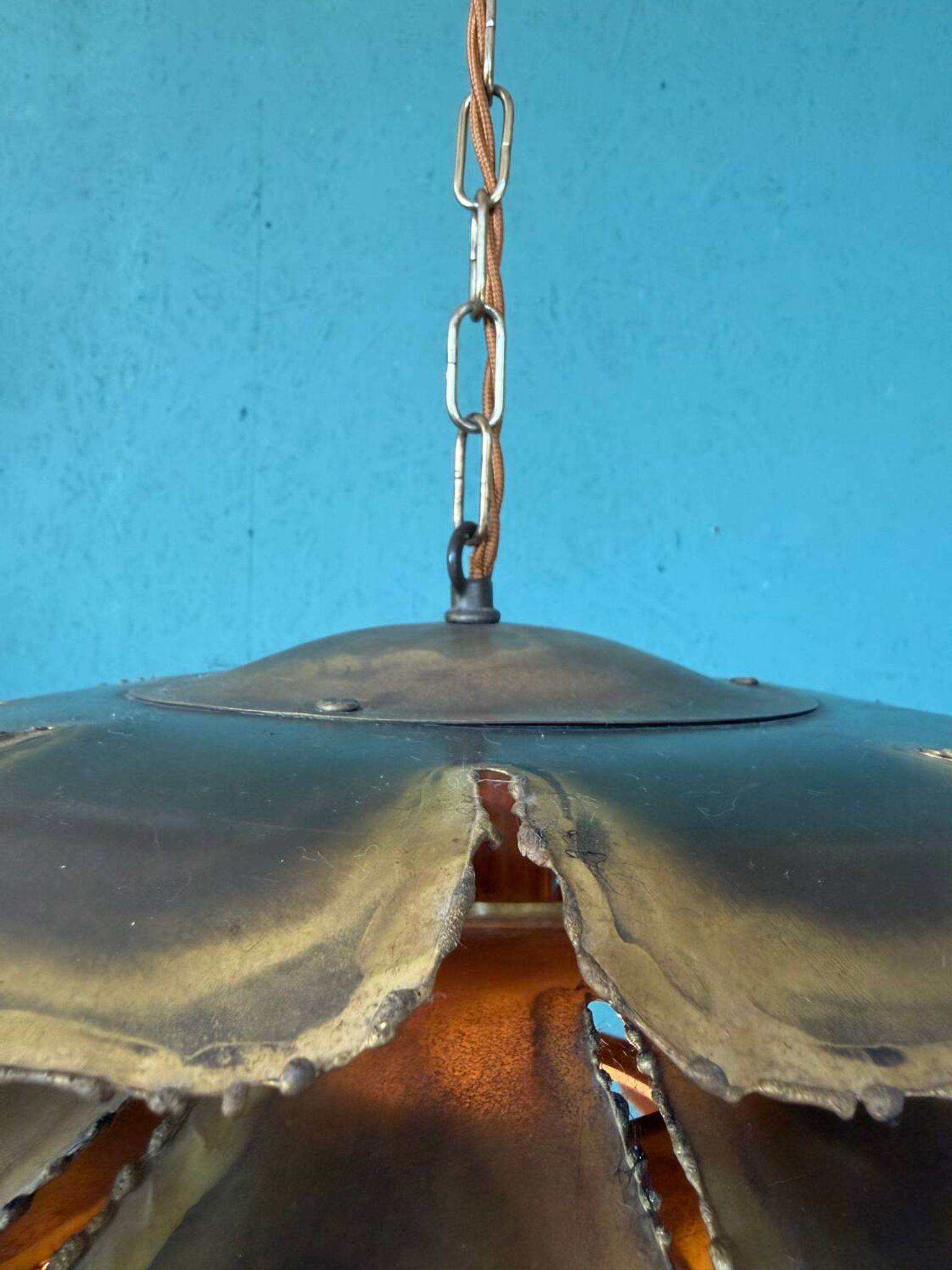 Mid Century Modern Brutalist Artichoke Pendent By Sven Åge Holm Sørens