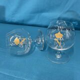 2 Napoleon baccarat glasses, original box