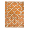 Kilim afghan contemporain motif arabesque couleur orange brique 305 x 198 cm