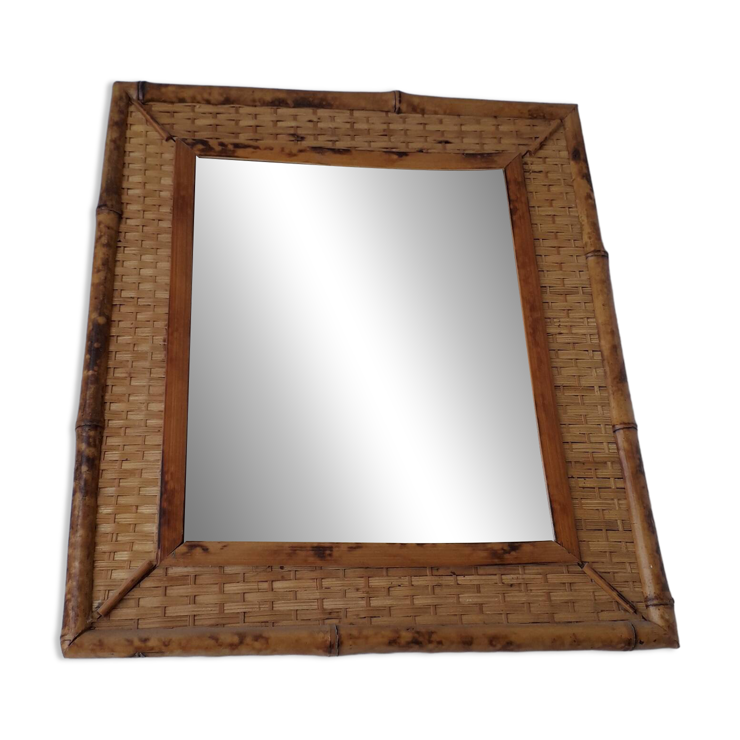 Miroir en rotin