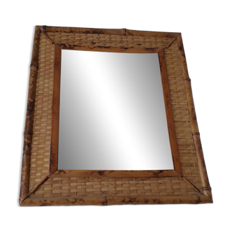 Rattan mirror