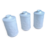 3 apothecary boxes in white opaline