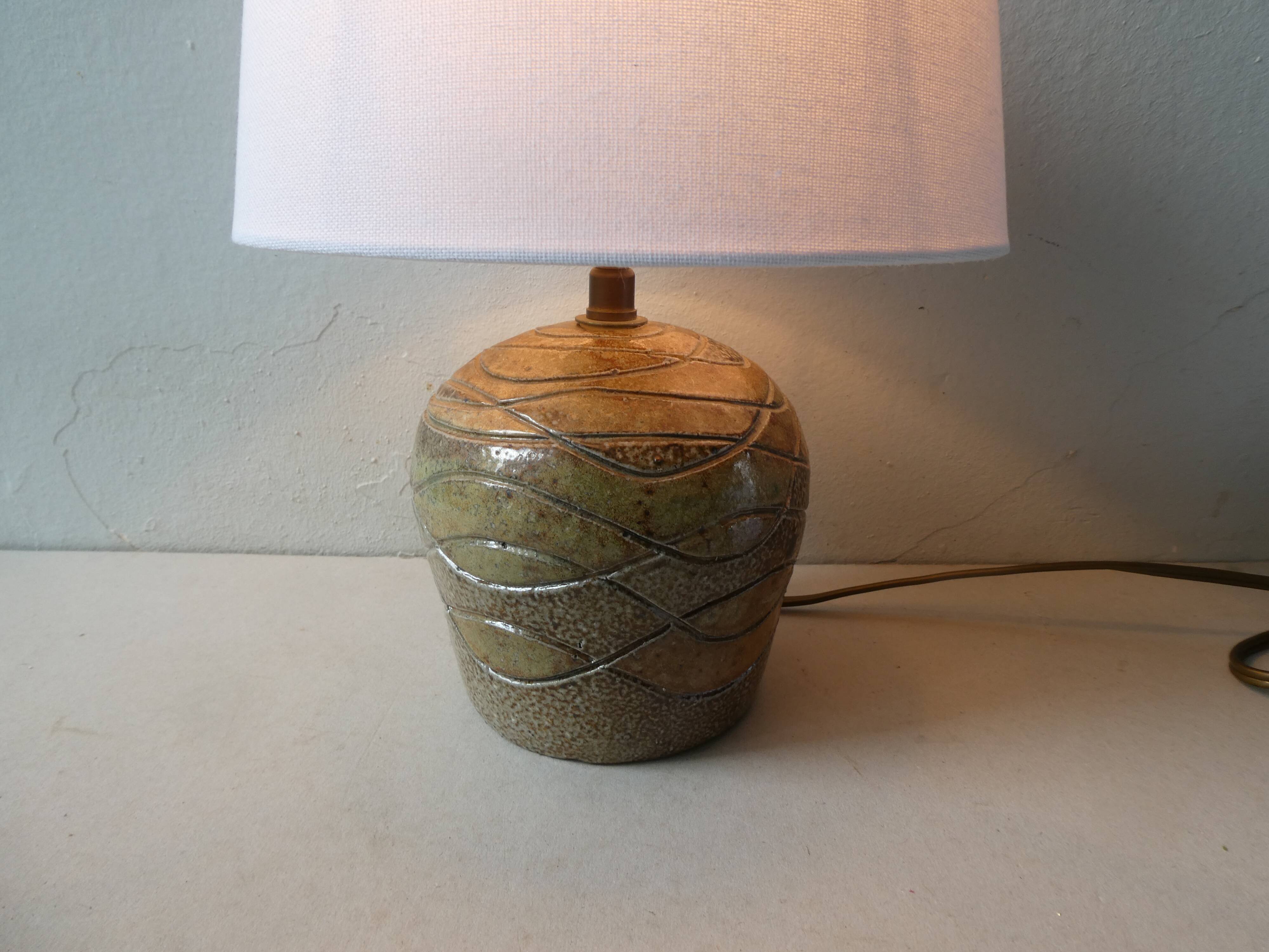 Sandstone lamp by Jean Claude Monange, 60s