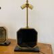 Pair of brass lamps
