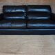 Black Leather Sofa by Tito Agnoli for Poltrona Frau, Italy, 1980s