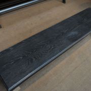 Ancient bench in solid oak and french bank brass