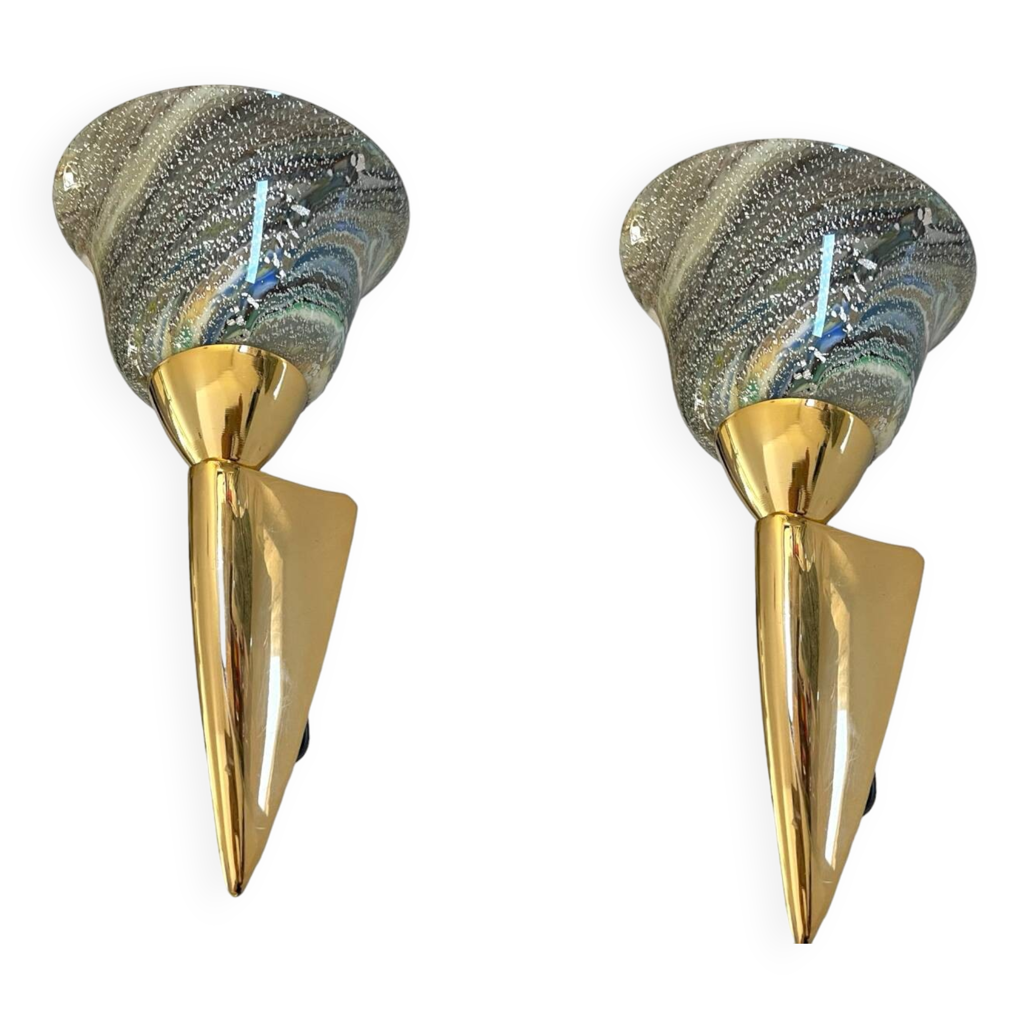 Venetian Art Murano Glass Sconces Set of 2