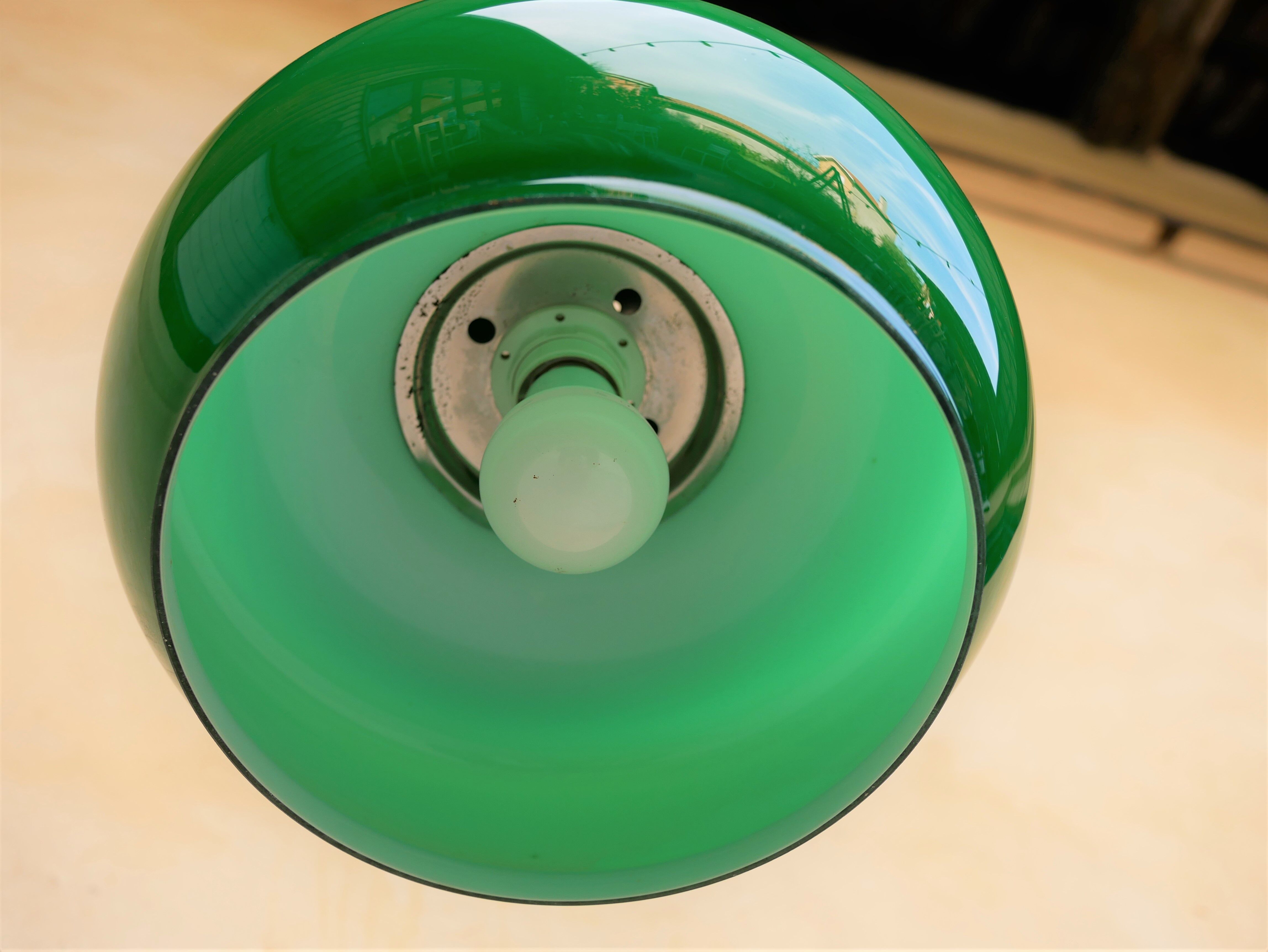 Vintage green glass suspension