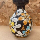 Antique glazed terracotta vase flower decor made in italy vintage