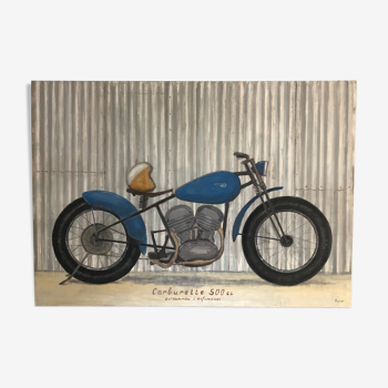Motocyclette  91 x 65 cm