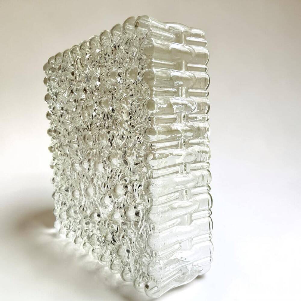 Large glass square flush mount ceiling or wall lamp