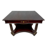 Empire table with 8 columns in mahogany and gilded bronzes circa 1880