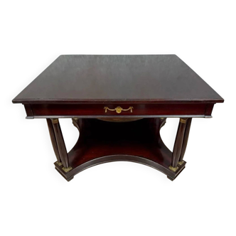 Empire table with 8 columns in mahogany and gilded bronzes circa 1880