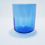 Set pichet et tasse en verre bleu scandinave