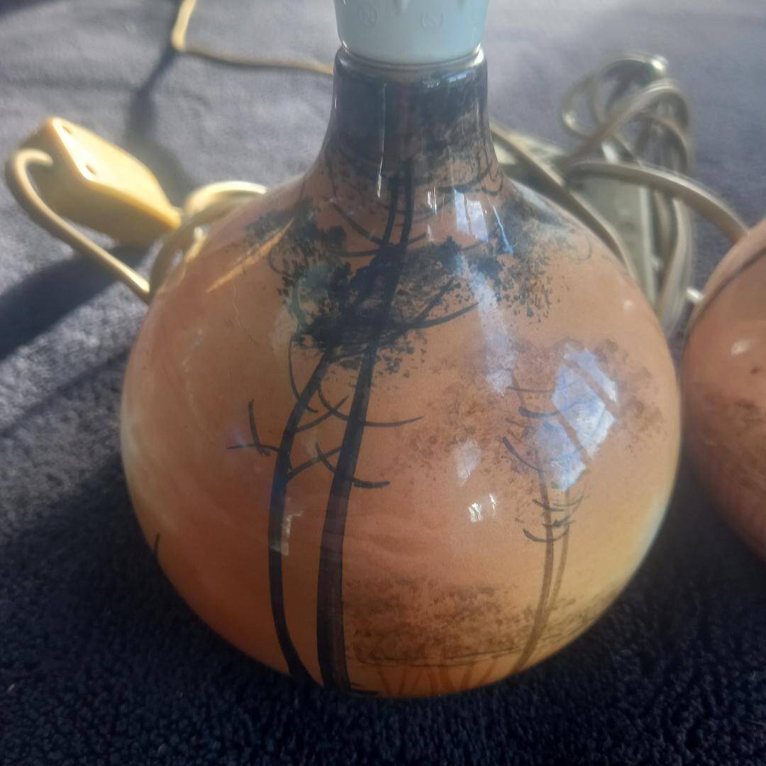 2 small old bedside lamps from Saint Jean du Desert or Berty, unsigned