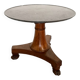 Neo-classical pedestal table in walnut and black marble - French work from the 1930s