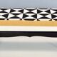 Midcentury Bench with Black, White and Yellow Fabric by Dedar, Italy, 1950s