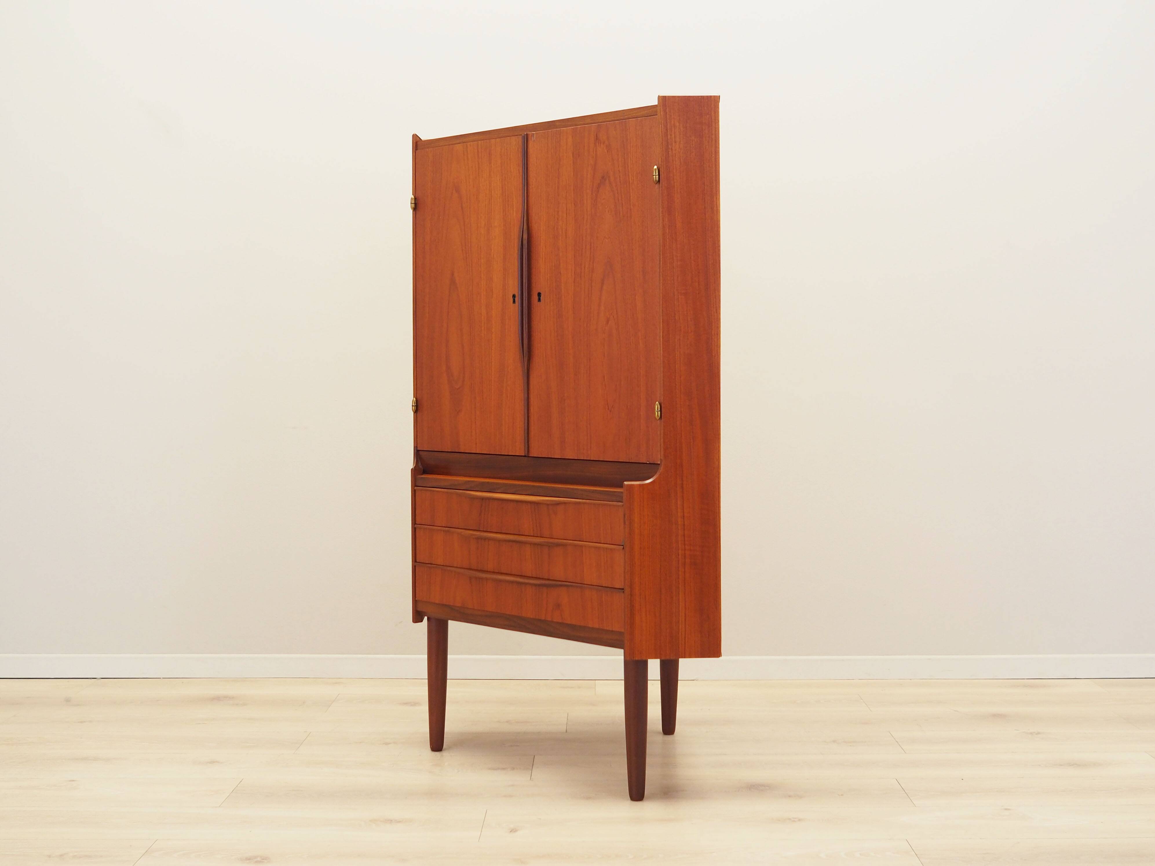 Teak corner cabinet, Danish design, 1970s, production: Denmark