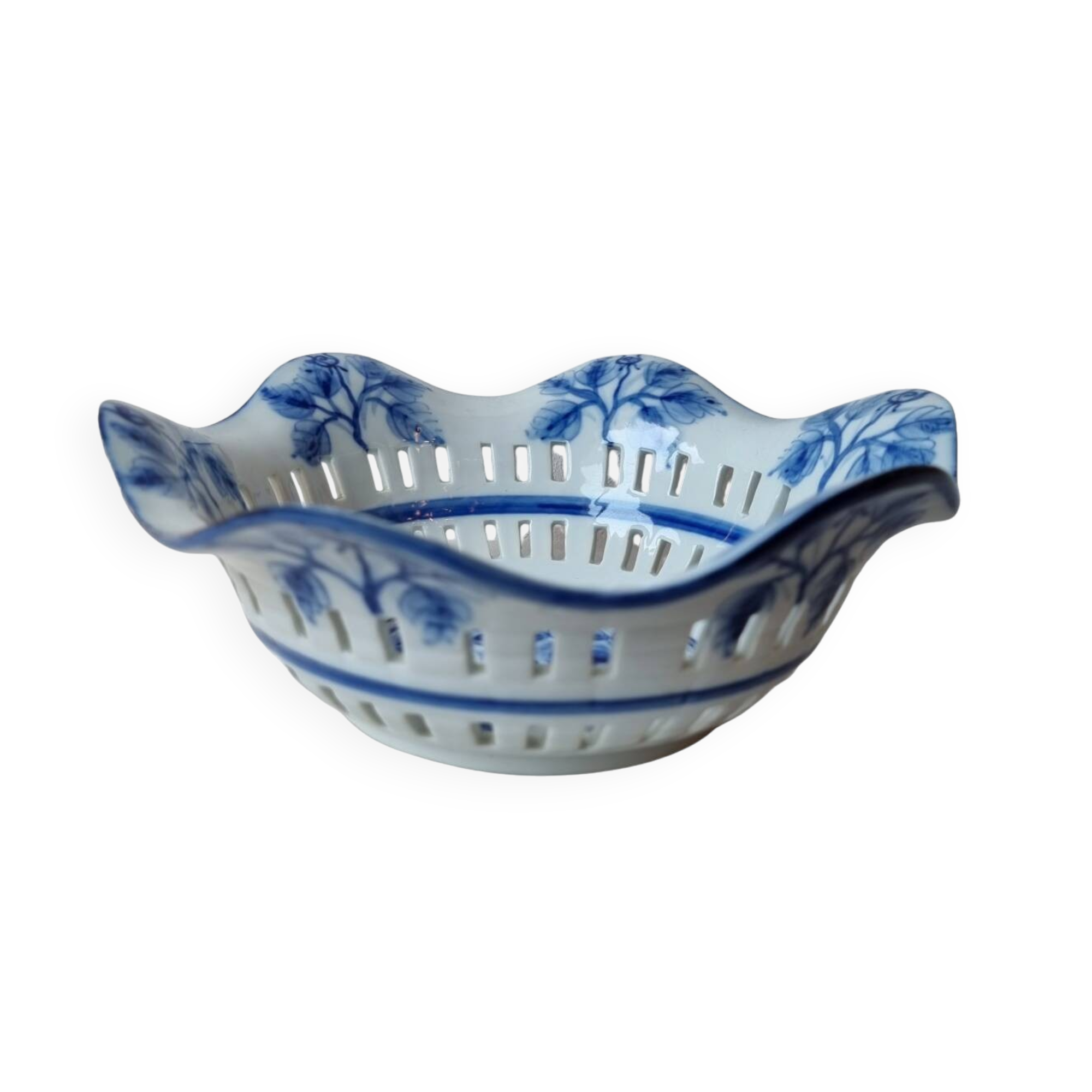 Vintage Porcelain Bread Basket, mid-century