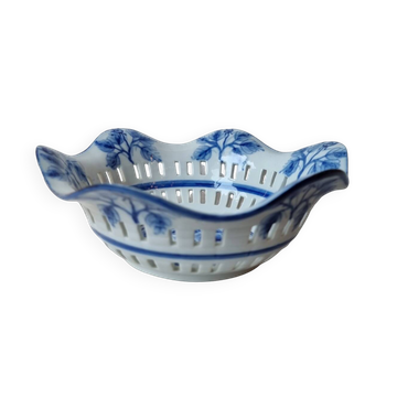 Corbeille à pain vintage en porcelaine, milieu du siècle