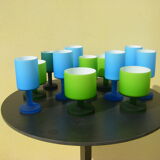 12 verres vintage multicolore