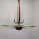 Modernist art deco chandelier/pendant lamp in glass and metal