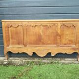 antique headboard in cherry wood