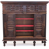 Vintage neo-breton sideboard in solid oak, 1880