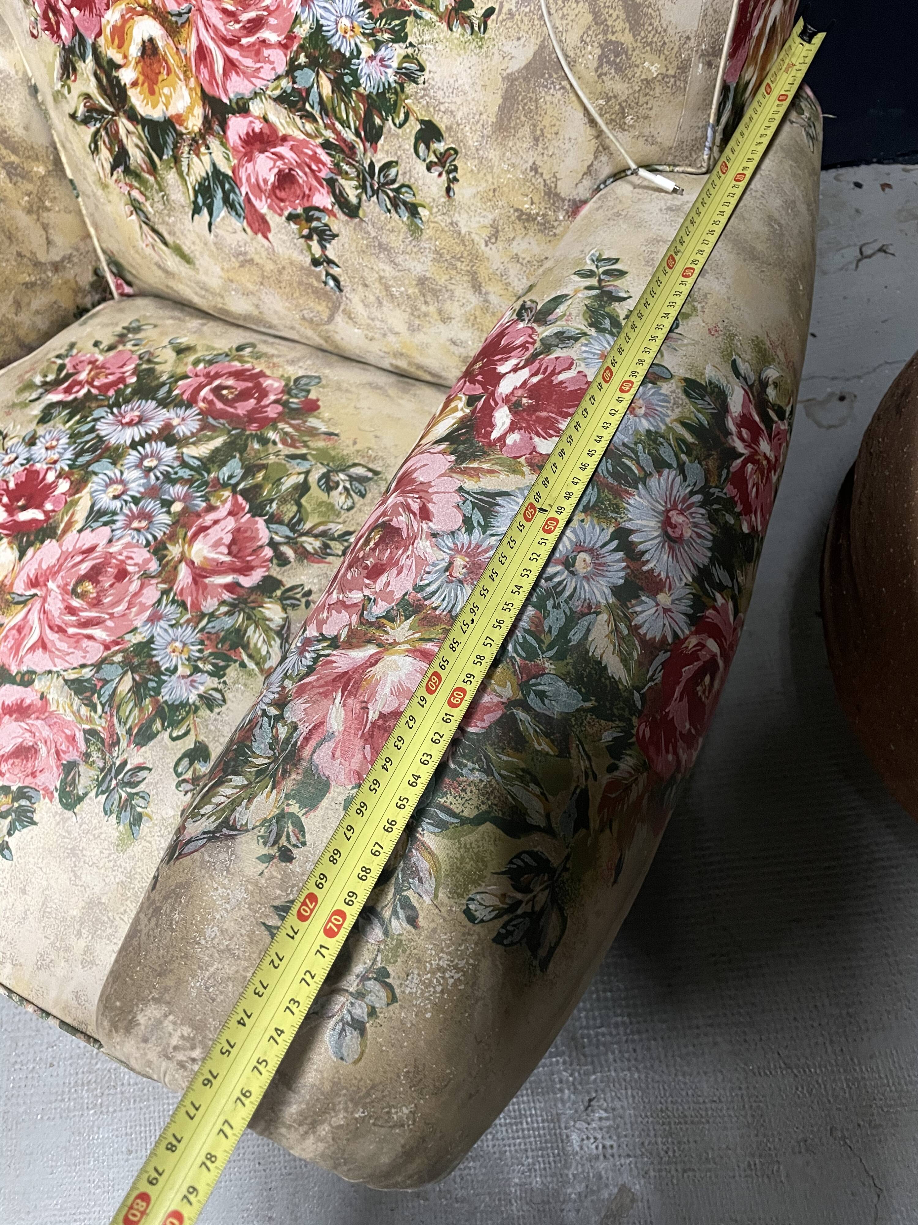 Paire de fauteuils club fleur vintage anglais