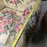Pair of English vintage flower club armchairs