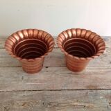 Duo de cache pots en cuivre