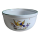 Saladier vintage faïence blanche oiseau exotique style Moustiers