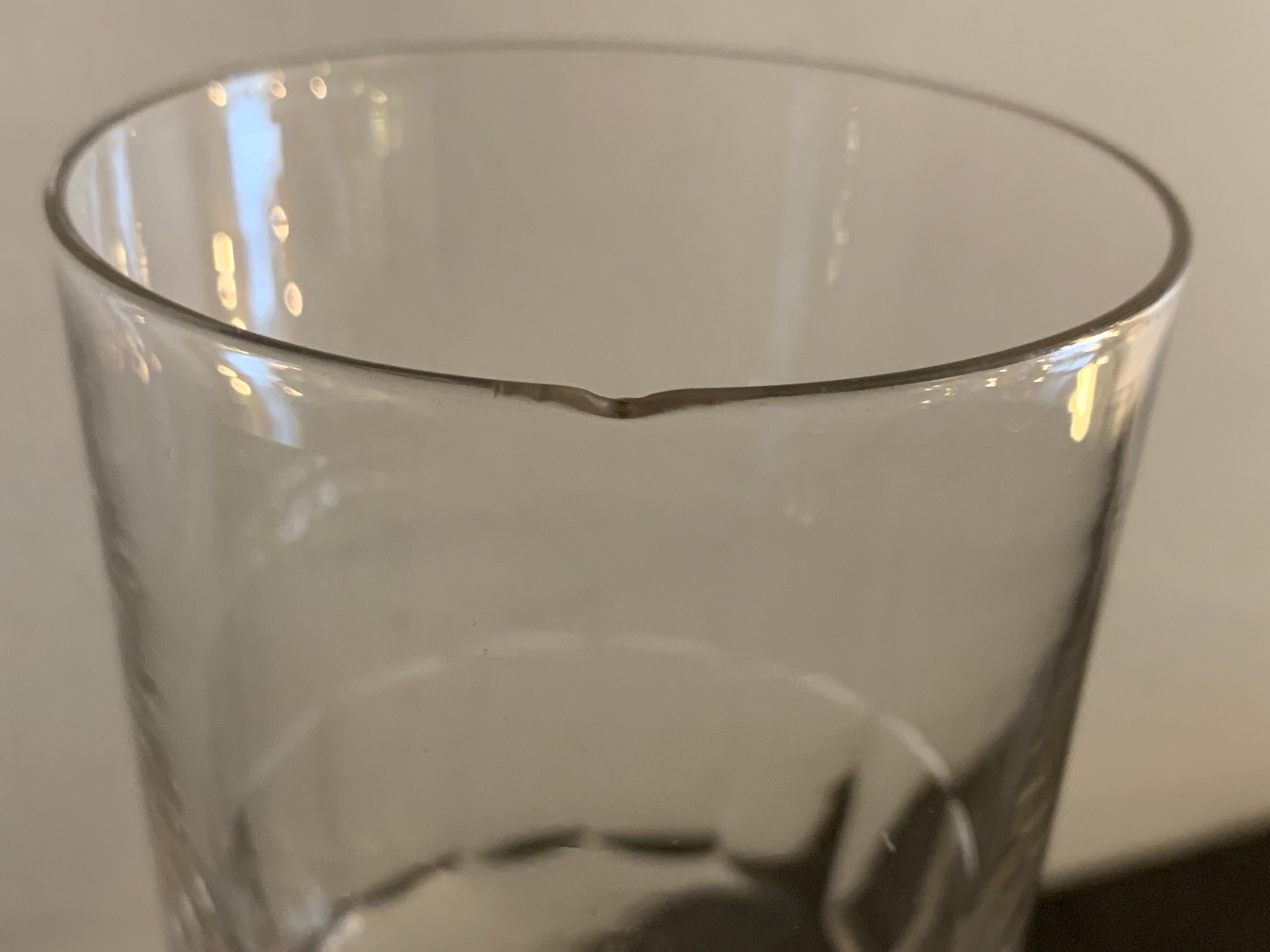 8 old blown glasses, with cut sides, Mirabeau model from Baccarat