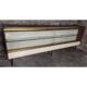 Vintage glass pharmacy counter with sliding doors medicine cabinet
