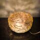 Amber round glass wall lamp with vintage flowers