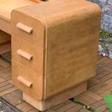 Art Deco dressing table in raw oak produced by Tatra Nabytok Czechoslovakia 1950