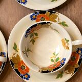 Set of 6 cups and under cups in earthenware