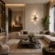 Large Size Gold and Transparent Murano Glass Wall light or Ceiling Light Fl