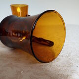6 amber glass tea cups