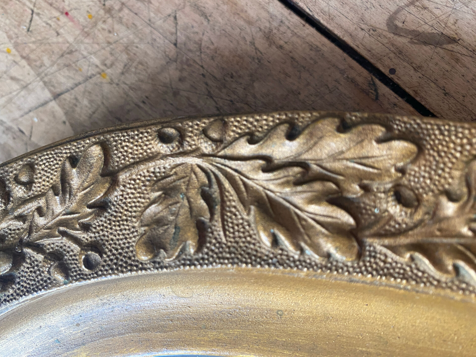 Vintage oval mirror style Louis XVI