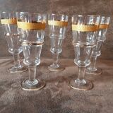 Set of 5 vintage digestive glasses