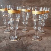 Set of 5 vintage digestive glasses