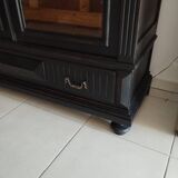 Old 2-door bookcase with black patina