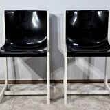 Pair of Lacquered Wooden chairs, signed P.Gautier -1960