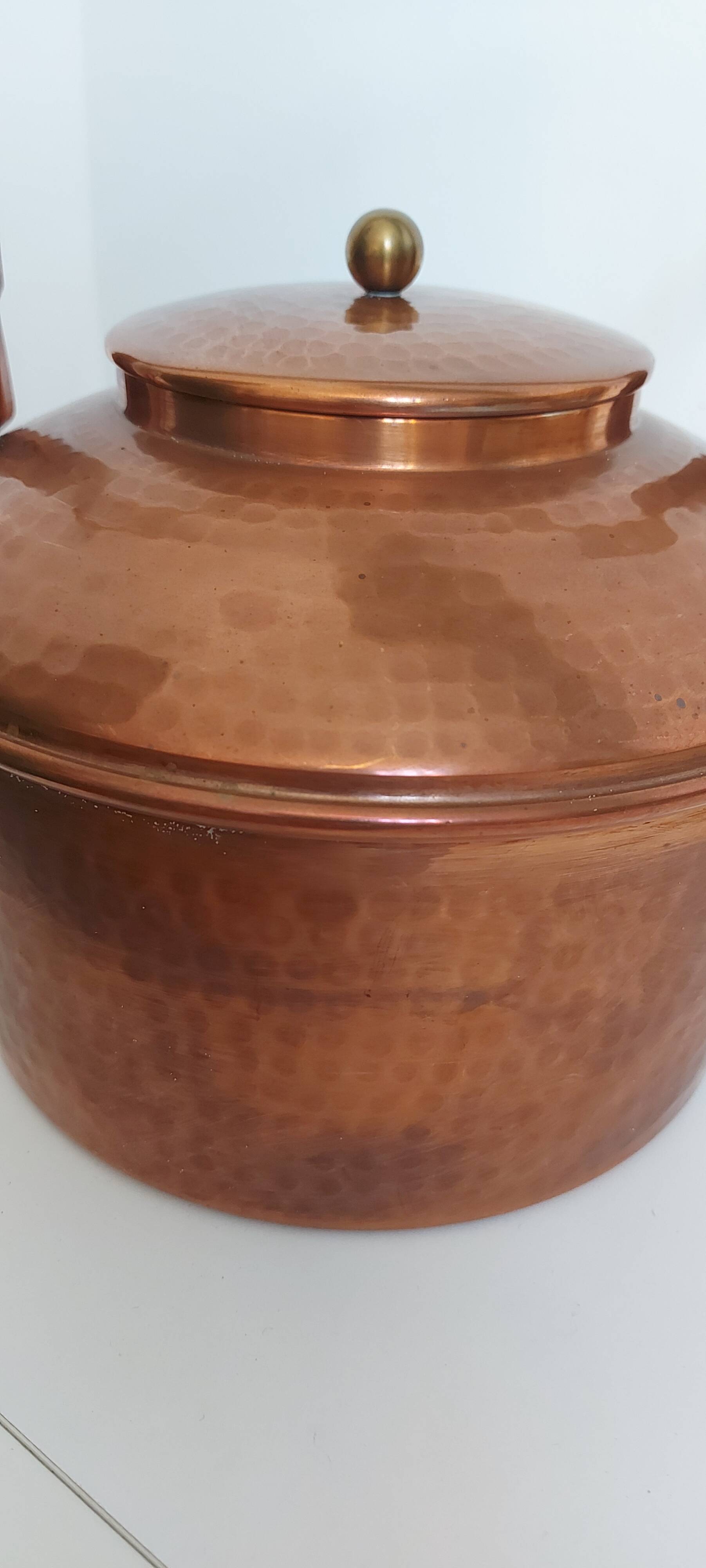 Hammered copper teapot