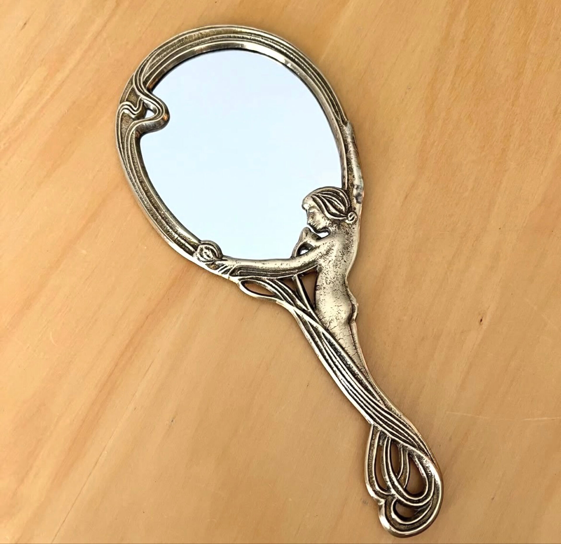 Vintage brass mirror